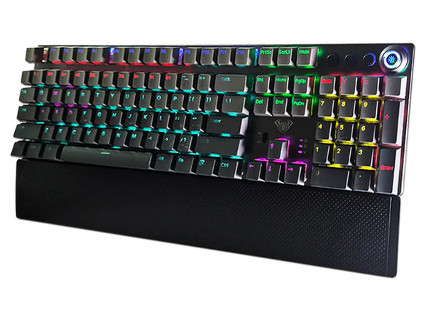 Teclado Mecánico Inalámbrico AULA F2088 AIR, RGB, Bluetooth, Receptor USB, USB Tipo C. Color Negro. (Versión en Español).