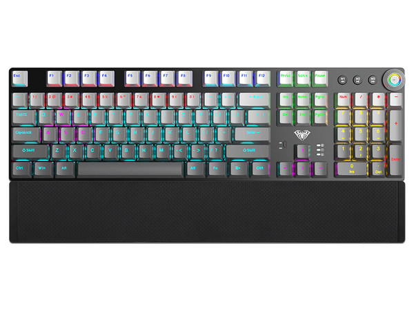 Teclado Mecánico Inalámbrico AULA F2088 AIR, RGB, Bluetooth, Receptor USB, USB Tipo C. Color Negro. (Versión en Español).