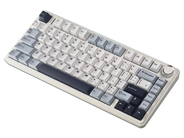 Teclado Mecánico AULA F75, RGB, Switch Rosa, USB Tipo C. Color Blanco. (Versión en Inglés).