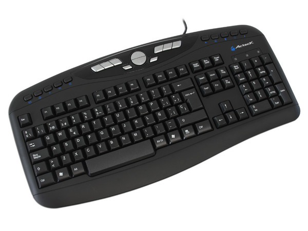 Teclado Acteck Multimedia, USB. Color Negro