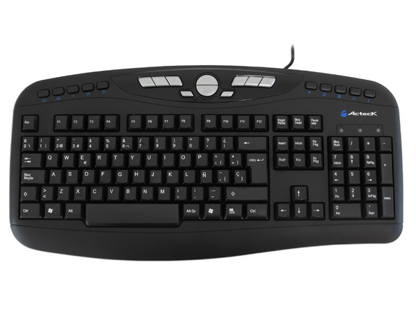 Teclado Acteck Multimedia, USB. Color Negro