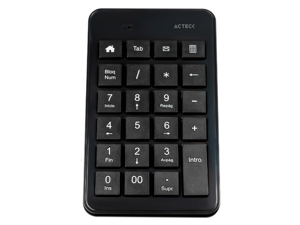 Teclado Numérico Acteck Inspire TI450, Bluetooth, USB. Color Negro.