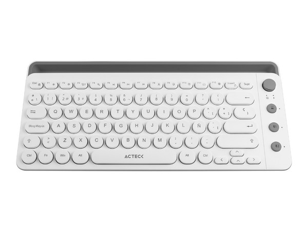 Teclado Inalámbrico Acteck TI685, Multidispositivo, Bluetooth, Color Blanco.
