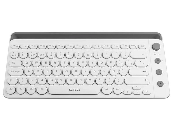 Teclado Inalámbrico Acteck Uny Comp TI685, Bluetooth, Color Blanco.