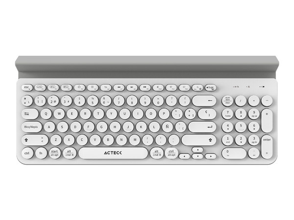 Teclado Inalámbrico Acteck TI695, Bluetooth, Color Blanco.