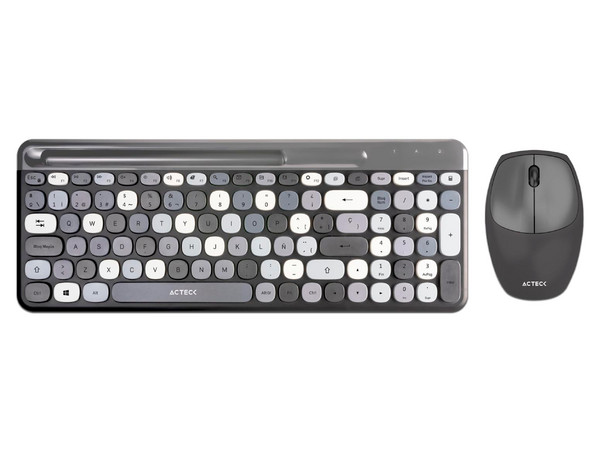 Kit de Teclado y mouse Inalámbricos Acteck Creator Chic MK470, receptor USB, color Gris.
