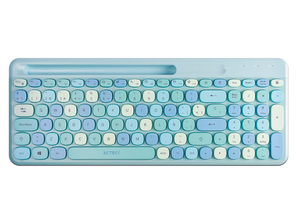 Kit de Teclado y mouse Inalámbricos Acteck Creator Chic MK470, receptor USB, color azul.