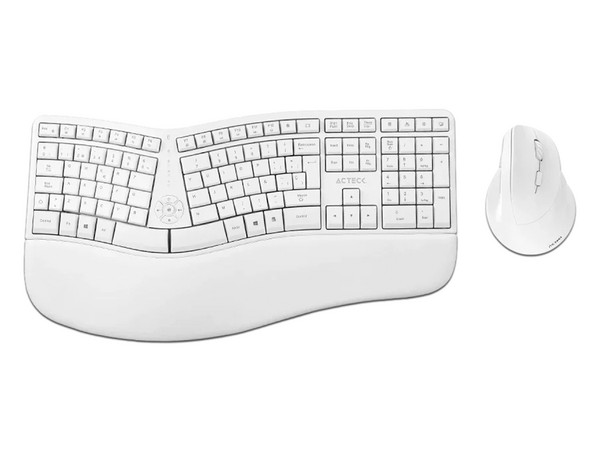 Kit de Teclado y Mouse Creator Virtuos FITT MK770, Inalámbrico, Ergonómico, Color Blanco.