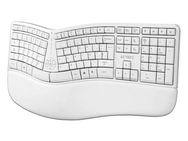 Kit de Teclado y Mouse Creator Virtuos FITT MK770, Inalámbrico, Ergonómico, Color Blanco.