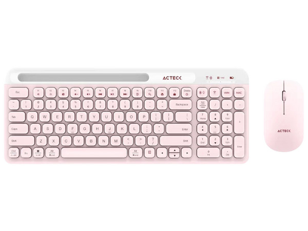 Kit de Teclado y Mouse Acteck Creator Virtuos Silk MK720, Bluetooth, Color Rosa.
