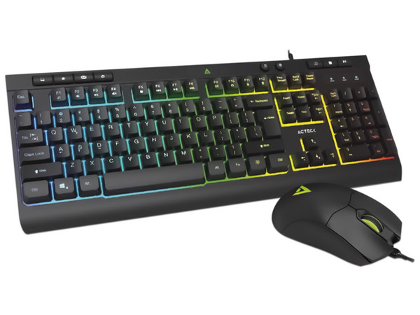 Kit de Teclado y Mouse Gamer Acteck CREATOR AUREAN PRO MK477G, Iluminación LED, Color Negro.