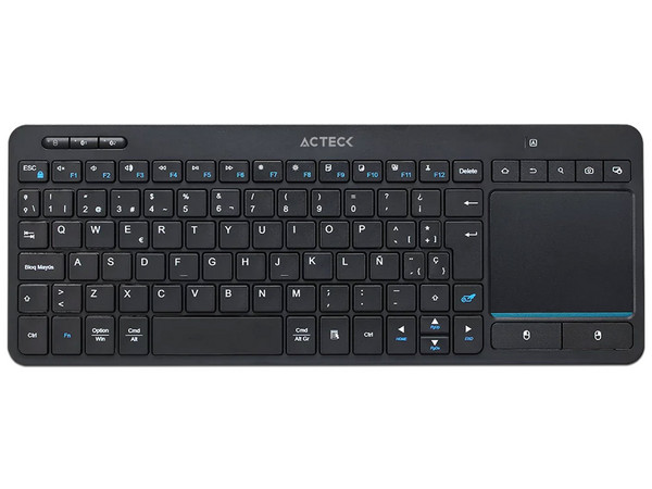Teclado Inalámbrico Acteck Inspire Smart TI707, 2 Modos Bluetooth, Touchpad. Color Negro.