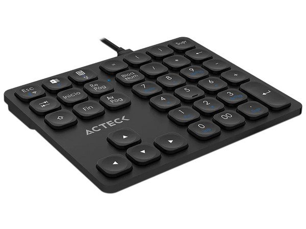 Teclado Numérico Acteck Inspire Pad Pro TN480, Bluetooth, Receptor USB, Batería Recargable, Color Negro.