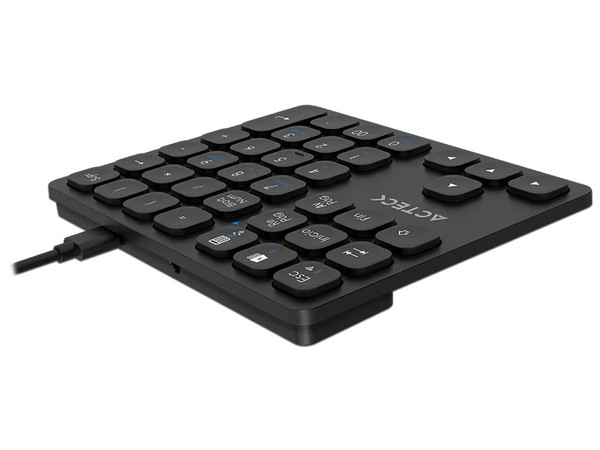 Teclado Numérico Acteck Inspire Pad Pro TN480, Bluetooth, Receptor USB, Batería Recargable, Color Negro.