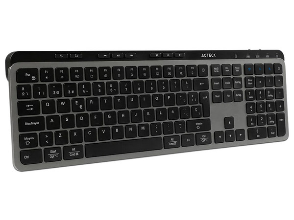 Teclado Inalámbrico Acteck Inspire Krea TI755, 2.4Mhz, Bluetooth 5.1, USB A- USB C. Color Negro