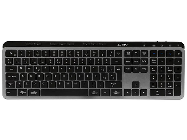 Teclado Inalámbrico Acteck Inspire Krea TI755, 2.4Mhz, Bluetooth 5.1, USB A- USB C. Color Negro