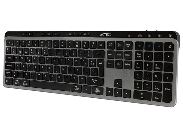 Teclado Inalámbrico Acteck Inspire Krea TI755, 2.4Mhz, Bluetooth 5.1, USB A- USB C. Color Negro