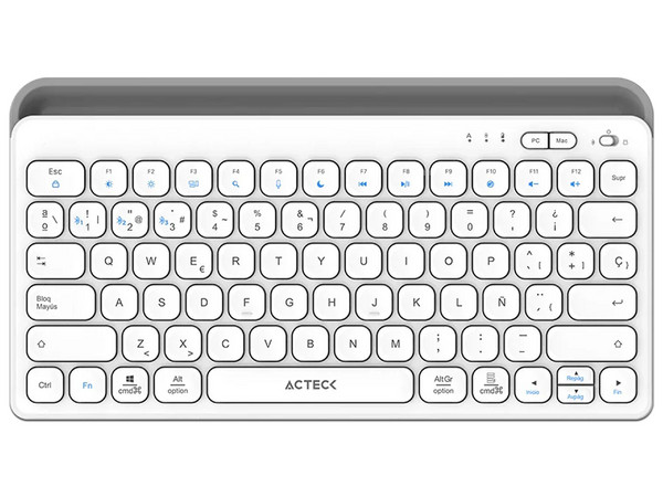 Teclado Acteck alámbrico con conexión USB, diseño ergonómico, teclas silenciosas y resistentes.