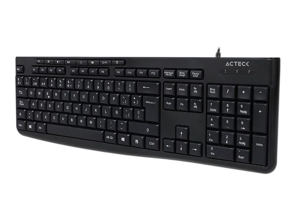 Teclado Acteck Inspire Prime TA222, Cable de 1.5m. Color Negro