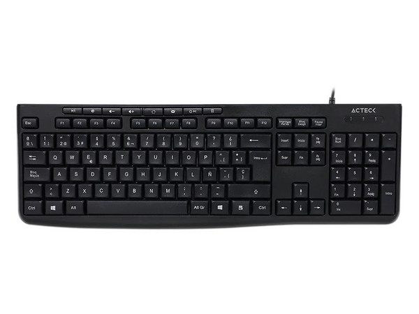 Teclado Acteck Inspire Prime TA222, Cable de 1.5m. Color Negro