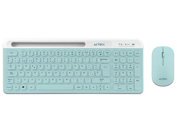 Kit de Teclado y Mouse Acteck Virtuos Silk MK720, Receptor USB, Color Verde.
