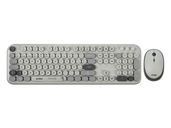 Kit de Teclado y Mouse Acteck Creator Chic K-Colors MK485, Receptor USB, Color Gris.