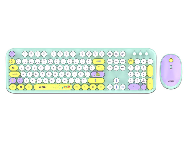 Kit de Teclado y Mouse Acteck Creator Chic K-Colors MK485, Receptor USB, Color Azul.