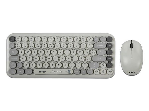 Kit de Teclado y Mouse Acteck Creator Chic K-Colors MK480, Receptor USB, Color Gris.