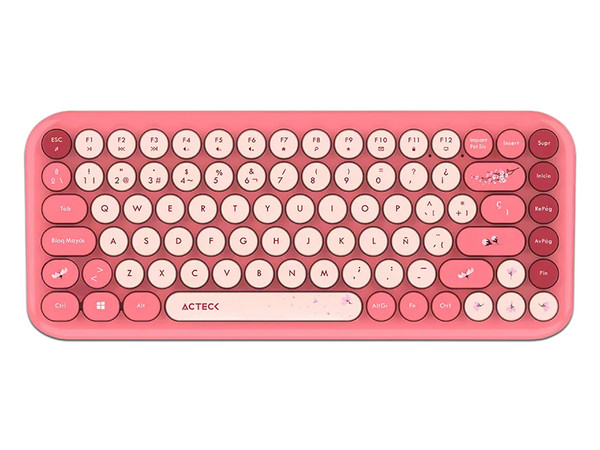 Kit de Teclado y Mouse Acteck Creator Chic K-Colors MK480, Receptor USB, Color Rosa.
