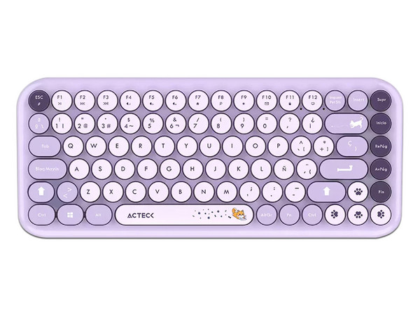 Kit de Teclado y Mouse Acteck Creator Chic K-Colors MK480, Receptor USB, Color Violeta.