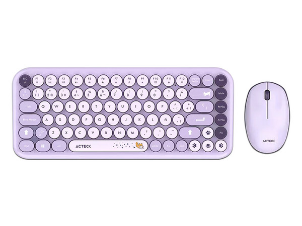 Kit de Teclado y Mouse Acteck Creator Chic K-Colors MK480, Receptor USB, Color Violeta.