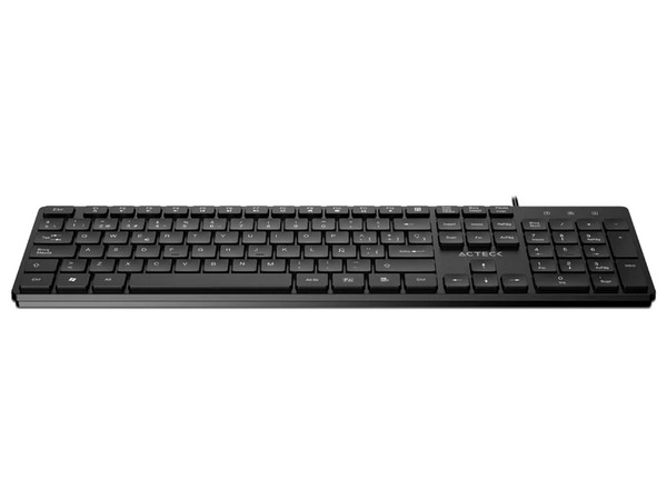 Teclado Alámbrico Acteck Vantage Aero TM545, USB, (Versión en Español). Color Negro.