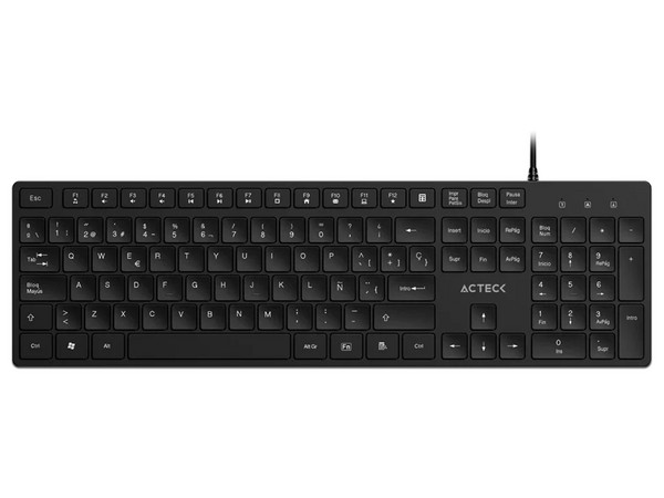 Teclado Alámbrico Acteck Vantage Aero TM545, USB, (Versión en Español). Color Negro.