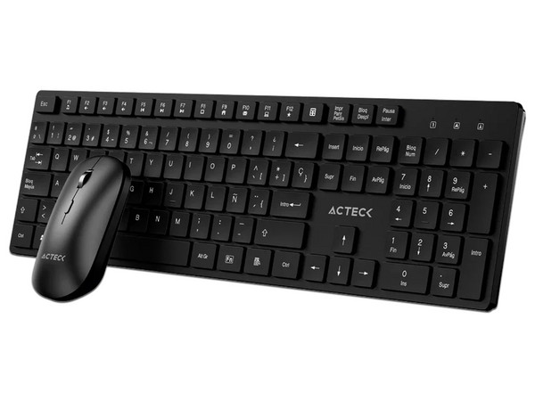 Kit de Teclado y Mouse Óptico Inalámbricos Acteck Creator Vantage Aero MK555, Receptor USB. Español, Color Negro.