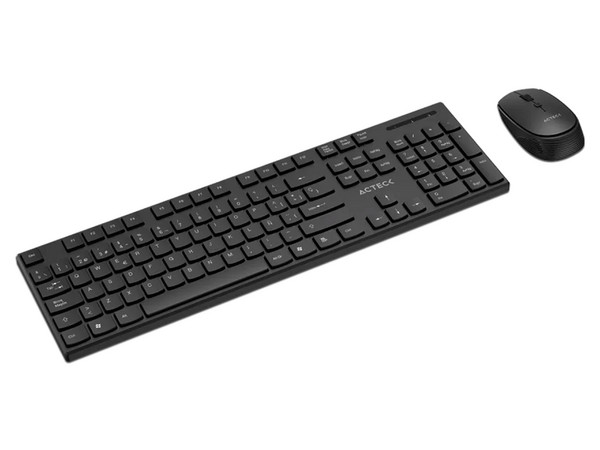 Kit de Teclado y Mouse Óptico Inalámbricos Acteck Creator Vantage Prime MK555, Receptor USB. Español, Color Negro.