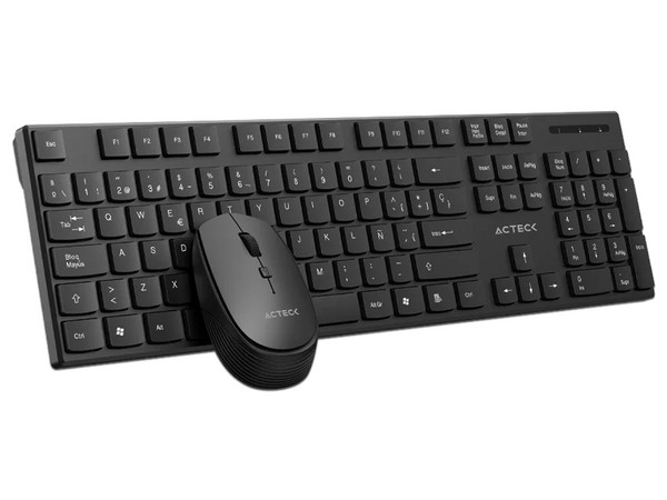 Kit de Teclado y Mouse Óptico Inalámbricos Acteck Creator Vantage Prime MK555, Receptor USB. Español, Color Negro.
