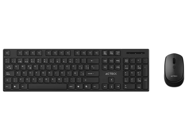 Kit de Teclado y Mouse Óptico Inalámbricos Acteck Creator Vantage Prime MK555, Receptor USB. Español, Color Negro.