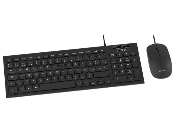 Kit Teclado y Mouse Acteck Creator Compact MK235, Tipo Membrana, 1200 DPI, Cable USB de 1.2m. Color Negro.