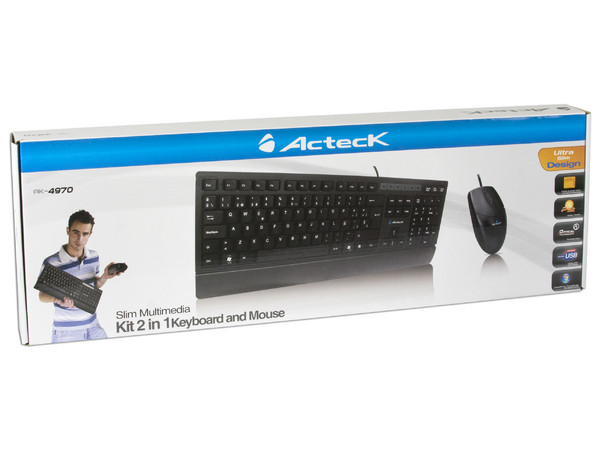 Teclado ps/2 y Mouse USB Acteck Slim AK-4970