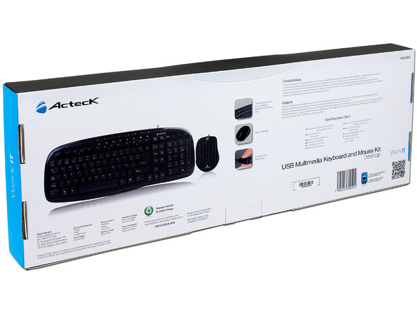 Teclado Multimedia y Mouse óptico Acteck AK2-3000, USB