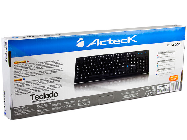 Teclado Acteck Media Soft Touch Key, PS/2. Color Negro