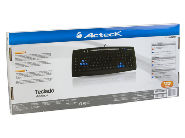 Teclado Acteck Advance, USB. Color Negro   