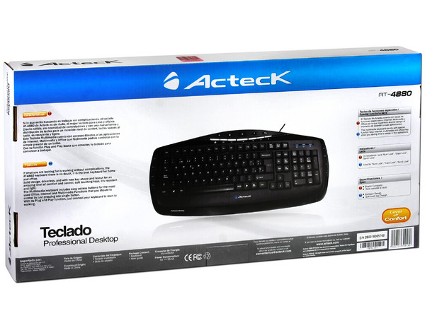 Teclado Acteck Professional Desktop, USB. Color Negro