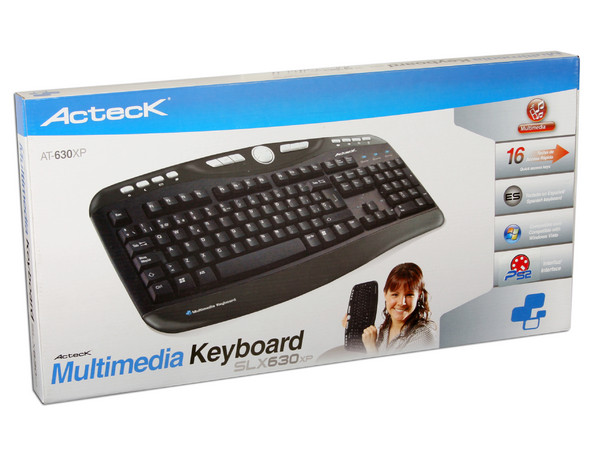 Teclado Acteck Multimedia SLX630 XP, PS/2. Color Negro