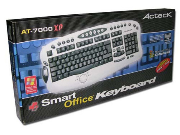 Teclado Acteck AT-7000XP Multimedia Smart Office XP, USB/PS/2. Color Negro con Plateado