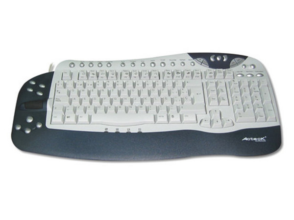 Teclado Acteck AT-8000XP Multimedia Smart Office XP, PS/2 - Color Azul con Beige