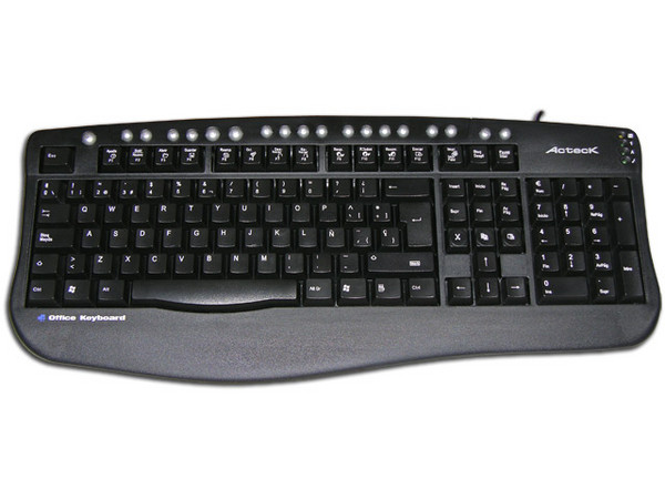 Teclado Acteck Multimedia AT-9910XP, PS/2, Color Negro.