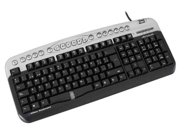 Teclado Acteck Multimedia Office XP con conector y puerto USB