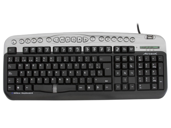 Teclado Acteck Multimedia Office XP con conector y puerto USB