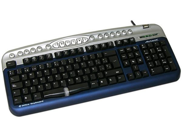 Teclado Acteck AT-9930XP Office Multimedia, PS/2, con conector frontal para USB.